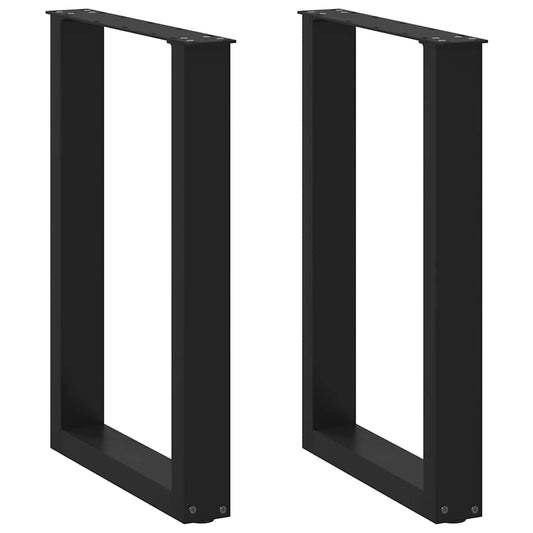 Eettafelpoten 2 st U-vormig 50x(72-73) cm staal zwart is nu te koop bij PeponiXL, paradijselijk wonen!