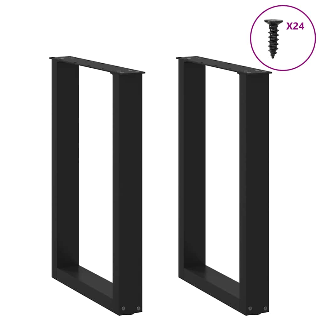 Eettafelpoten 2 st U-vormig 50x(72-73) cm staal zwart is nu te koop bij PeponiXL, paradijselijk wonen!