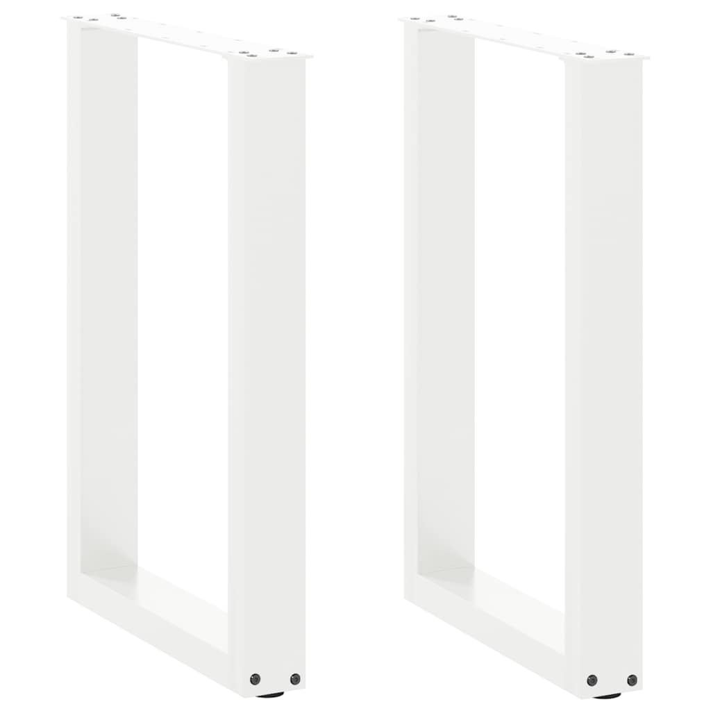 Eettafelpoten 2 st U-vormig 50x(72-73) cm staal wit is nu te koop bij PeponiXL, paradijselijk wonen!