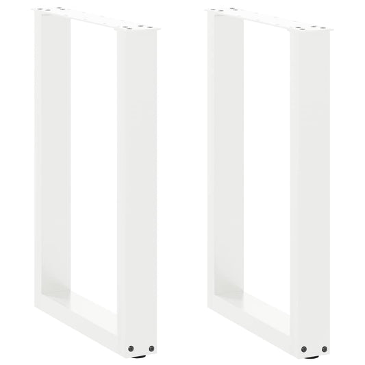 Eettafelpoten 2 st U-vormig 50x(72-73) cm staal wit is nu te koop bij PeponiXL, paradijselijk wonen!
