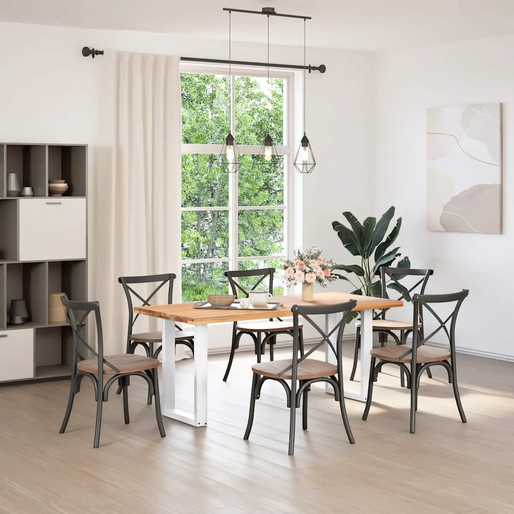 Eettafelpoten 2 st U-vormig 50x(72-73) cm staal wit is nu te koop bij PeponiXL, paradijselijk wonen!