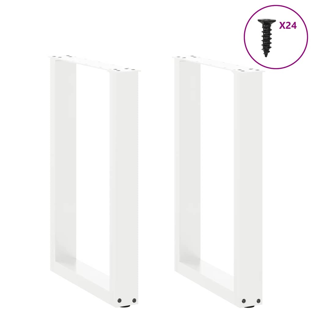 Eettafelpoten 2 st U-vormig 50x(72-73) cm staal wit is nu te koop bij PeponiXL, paradijselijk wonen!
