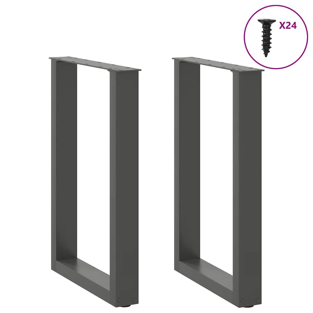Eettafelpoten 2 st U-vormig 50x(72-73) cm staal antraciet is nu te koop bij PeponiXL, paradijselijk wonen!