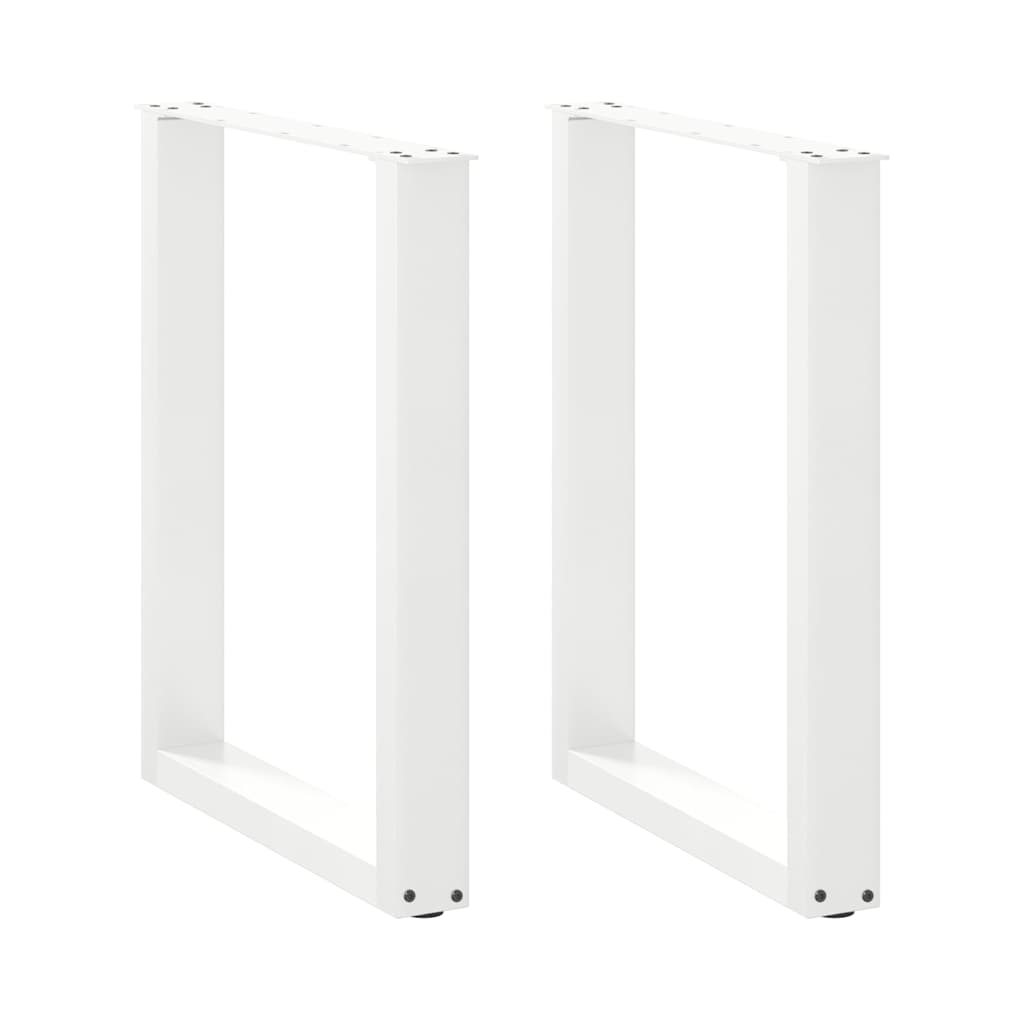 Eettafelpoten 2 st U-vormig 60x(72-73) cm staal wit is nu te koop bij PeponiXL, paradijselijk wonen!