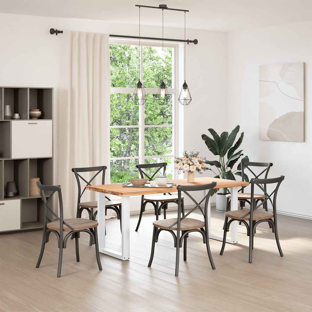 Eettafelpoten 2 st U-vormig 60x(72-73) cm staal wit is nu te koop bij PeponiXL, paradijselijk wonen!