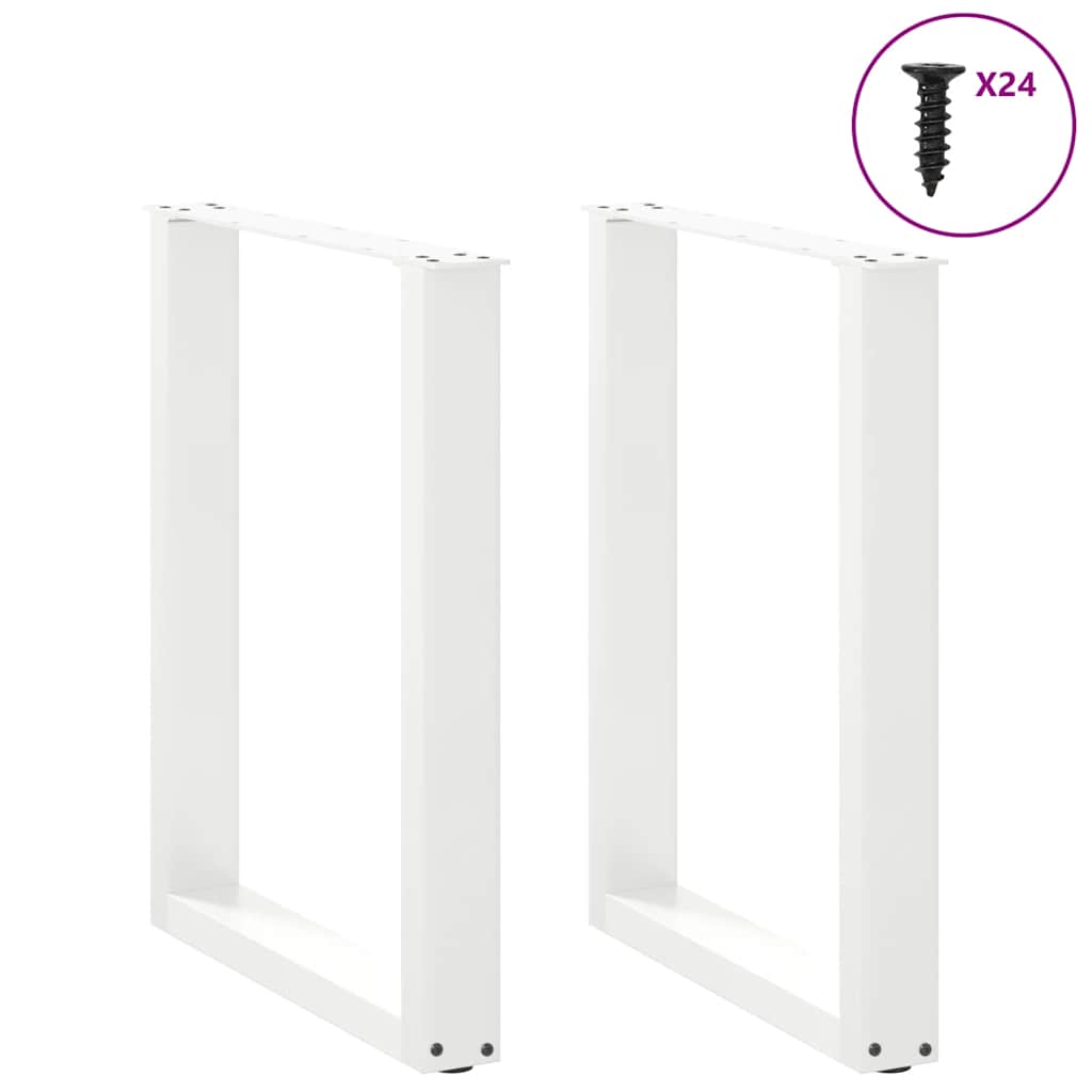 Eettafelpoten 2 st U-vormig 60x(72-73) cm staal wit is nu te koop bij PeponiXL, paradijselijk wonen!