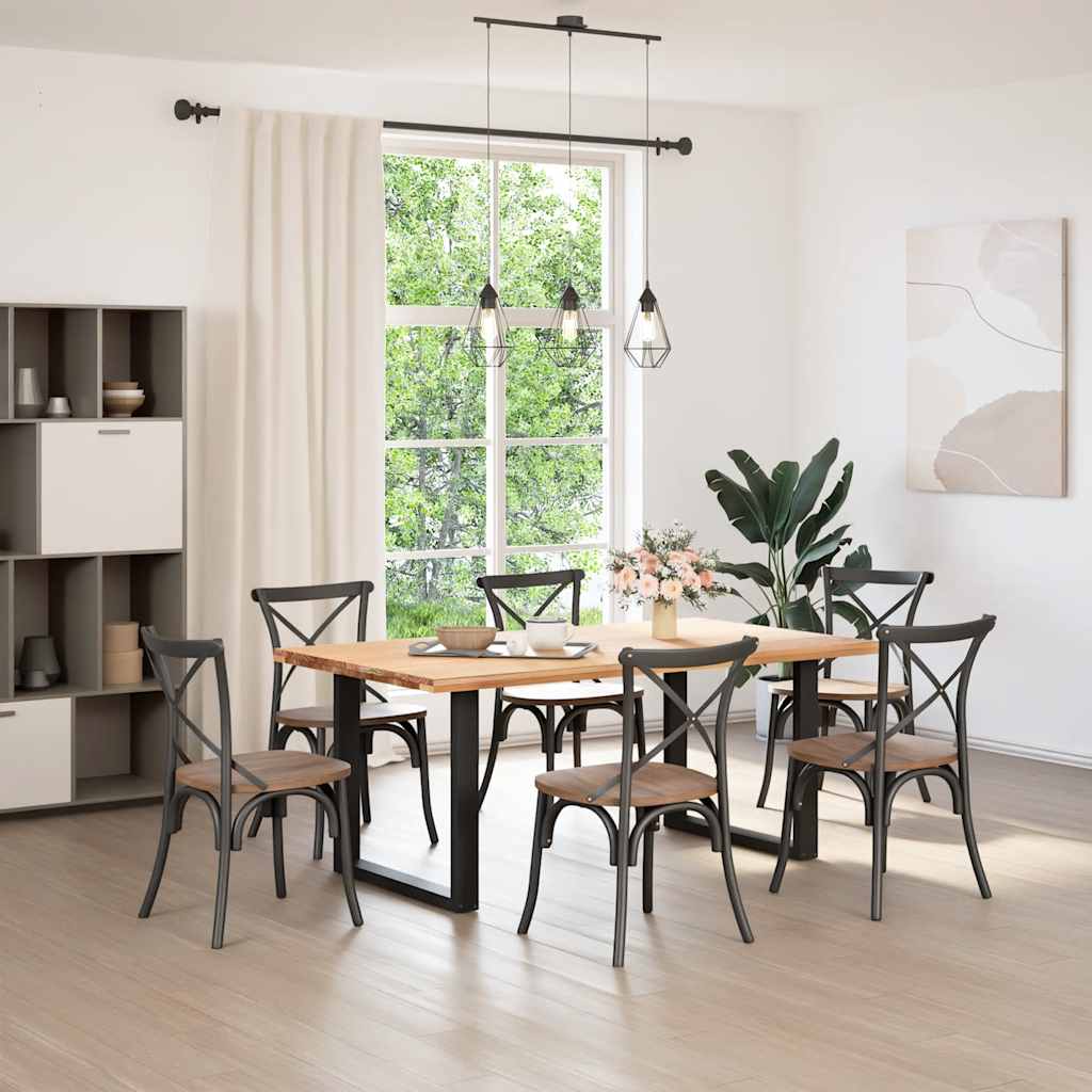 Eettafelpoten 2 st U-vormig 90x(72-73) cm staal zwart is nu te koop bij PeponiXL, paradijselijk wonen!