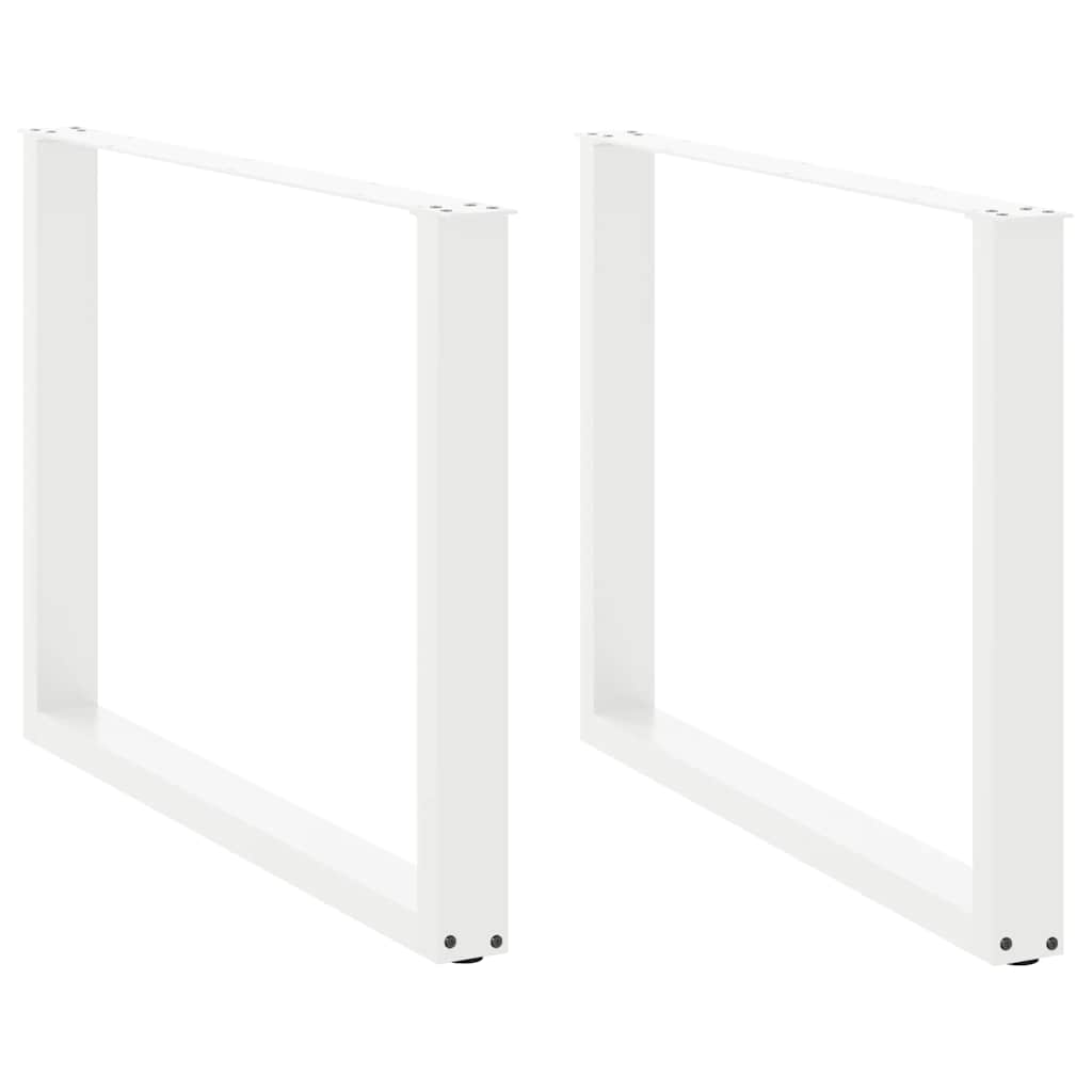 Eettafelpoten 2 st U-vormig 100x(72-73) cm staal wit is nu te koop bij PeponiXL, paradijselijk wonen!