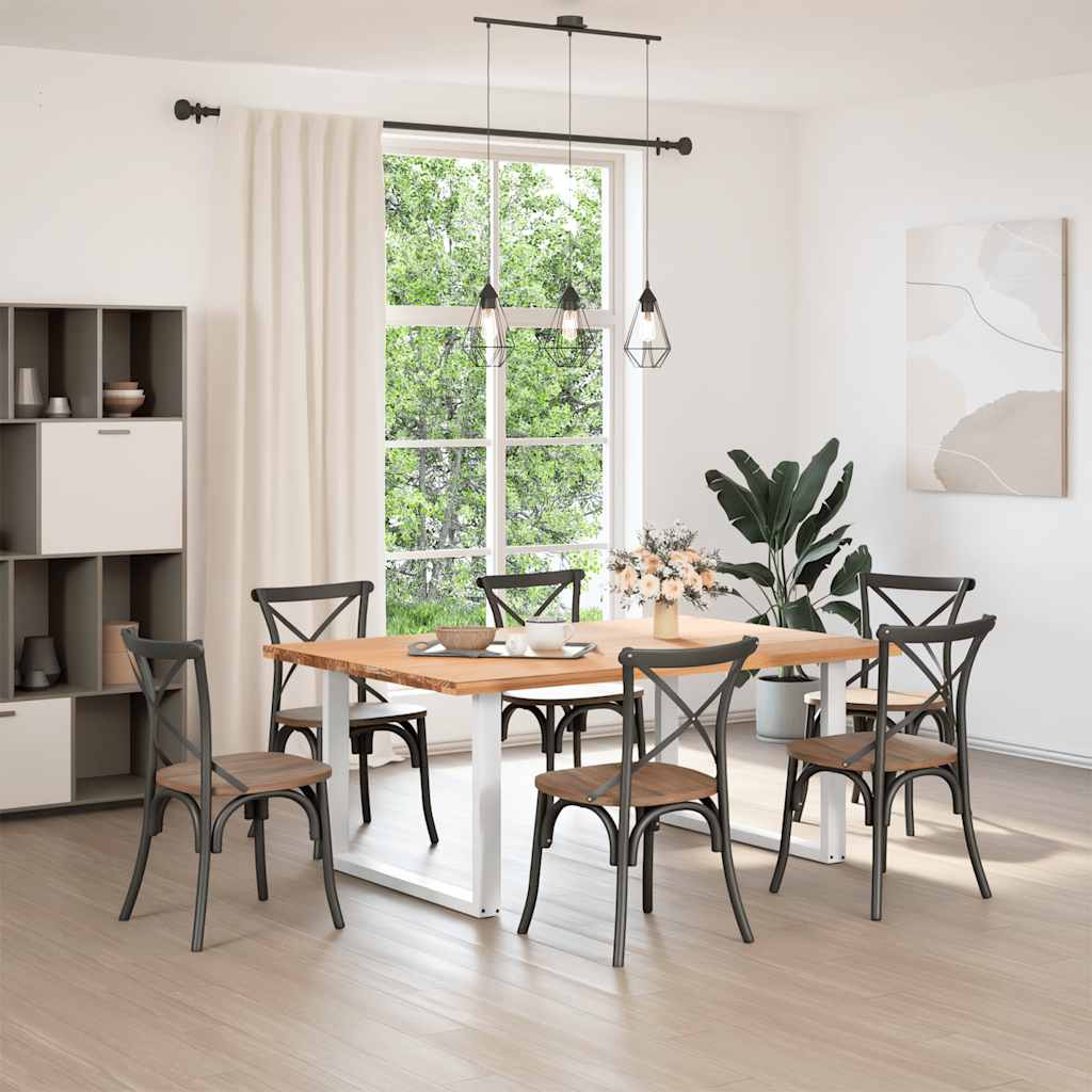 Eettafelpoten 2 st U-vormig 100x(72-73) cm staal wit is nu te koop bij PeponiXL, paradijselijk wonen!