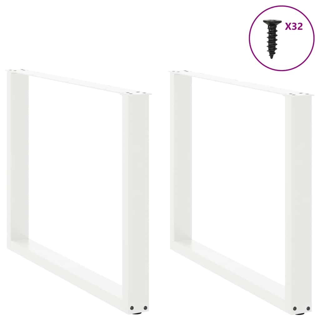 Eettafelpoten 2 st U-vormig 100x(72-73) cm staal wit is nu te koop bij PeponiXL, paradijselijk wonen!