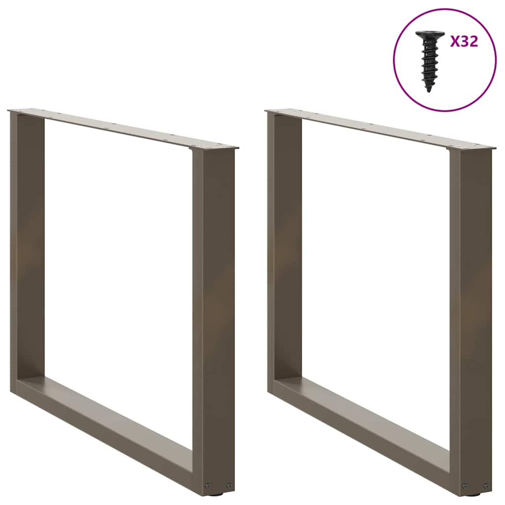 Eettafelpoten 2 st U-vormig 100x(72-73) cm staal naturel is nu te koop bij PeponiXL, paradijselijk wonen!