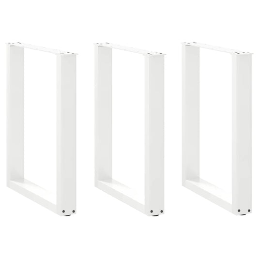 Eettafelpoten 3 st U-vormig 70x(72-73) cm staal wit is nu te koop bij PeponiXL, paradijselijk wonen!