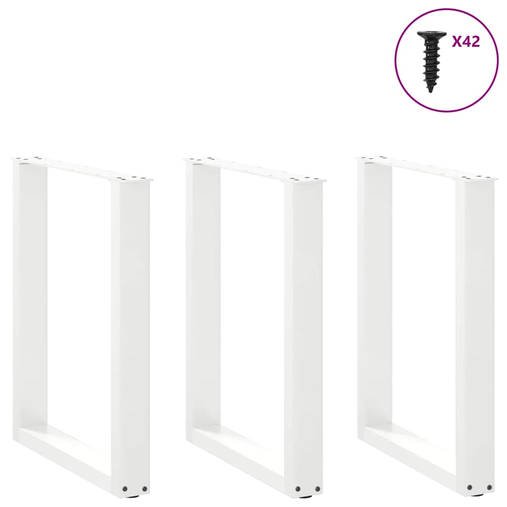 Eettafelpoten 3 st U-vormig 70x(72-73) cm staal wit is nu te koop bij PeponiXL, paradijselijk wonen!