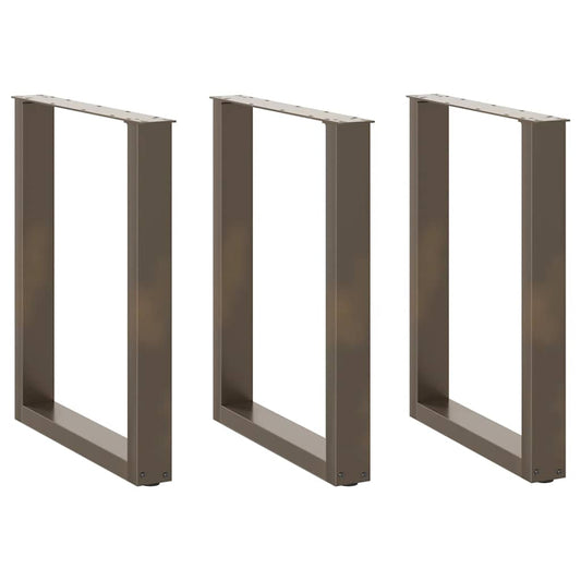 Eettafelpoten 3 st U-vormig 70x(72-73) cm staal naturel is nu te koop bij PeponiXL, paradijselijk wonen!