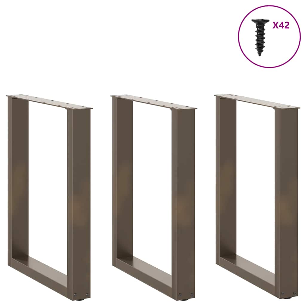 Eettafelpoten 3 st U-vormig 70x(72-73) cm staal naturel is nu te koop bij PeponiXL, paradijselijk wonen!