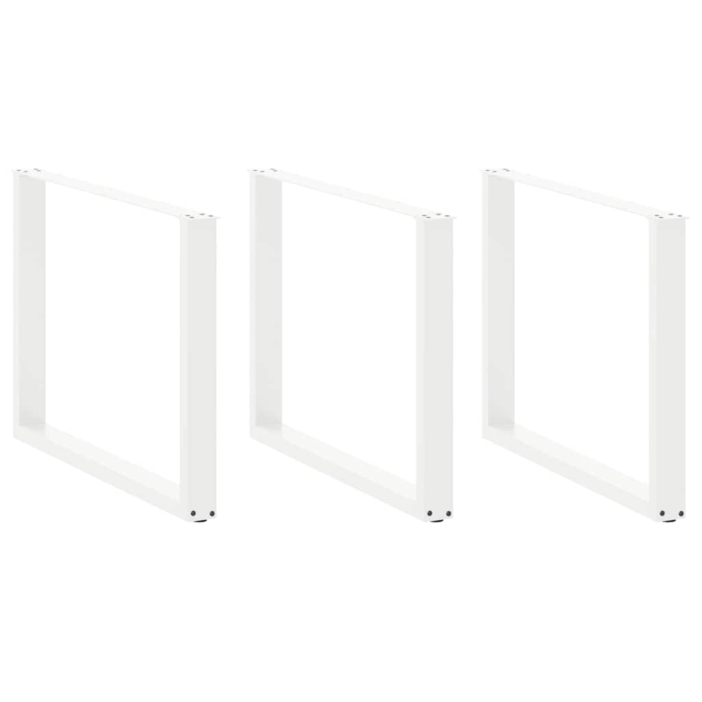 Eettafelpoten 3 st U-vormig 100x(72-73) cm staal wit is nu te koop bij PeponiXL, paradijselijk wonen!