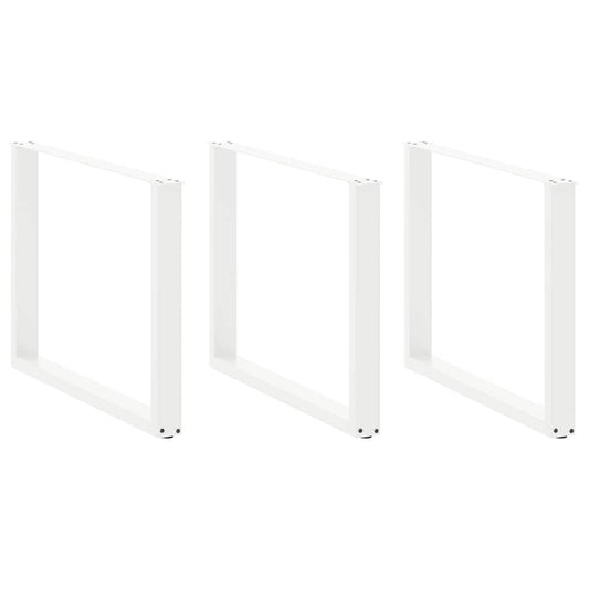 Eettafelpoten 3 st U-vormig 100x(72-73) cm staal wit is nu te koop bij PeponiXL, paradijselijk wonen!