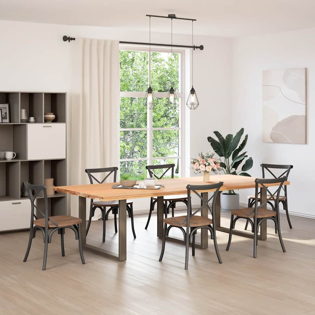 Eettafelpoten 3 st U-vormig 100x(72-73) cm staal naturel is nu te koop bij PeponiXL, paradijselijk wonen!