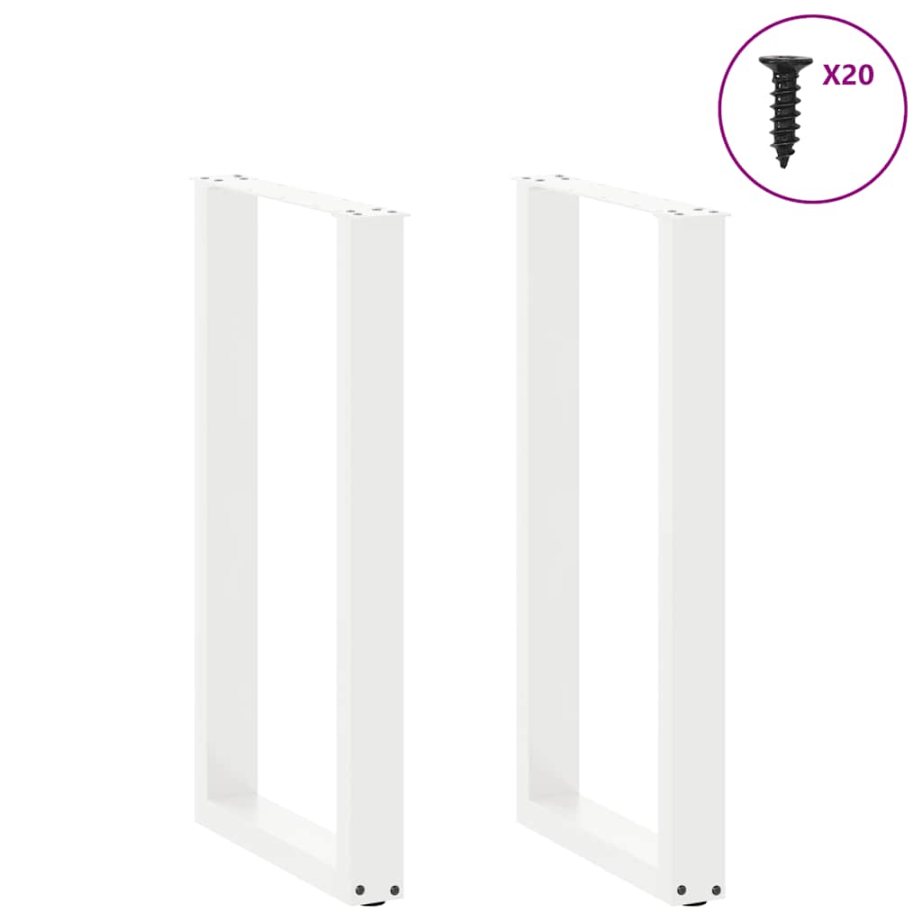 Bartafelpoten 2 st U-vormig 40x(90-91) cm staal wit is nu te koop bij PeponiXL, paradijselijk wonen!
