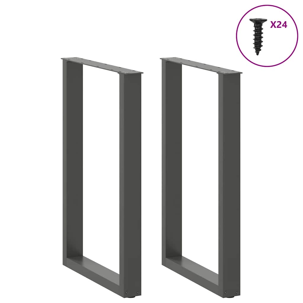 Bartafelpoten 2 st U-vormig 60x(90-91)cm staal antraciet is nu te koop bij PeponiXL, paradijselijk wonen!