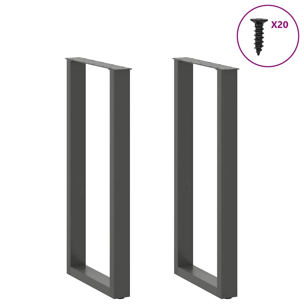 Bartafelpoten 2 st U-vormig 40x(100-101) cm staal antraciet is nu te koop bij PeponiXL, paradijselijk wonen!
