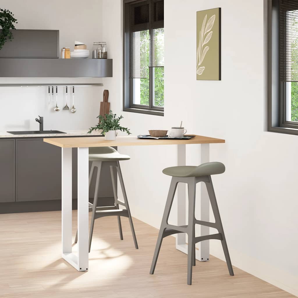 Bartafelpoten 2 st U-vormig 60x(100-101) cm staal wit is nu te koop bij PeponiXL, paradijselijk wonen!