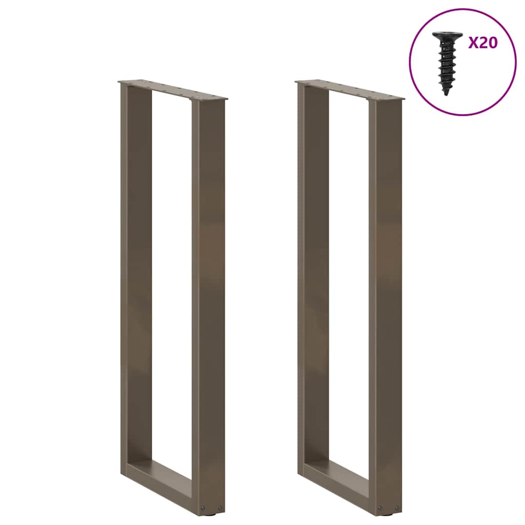 Bartafelpoten 2 st U-vormig 40x(110-111) cm staal naturel is nu te koop bij PeponiXL, paradijselijk wonen!