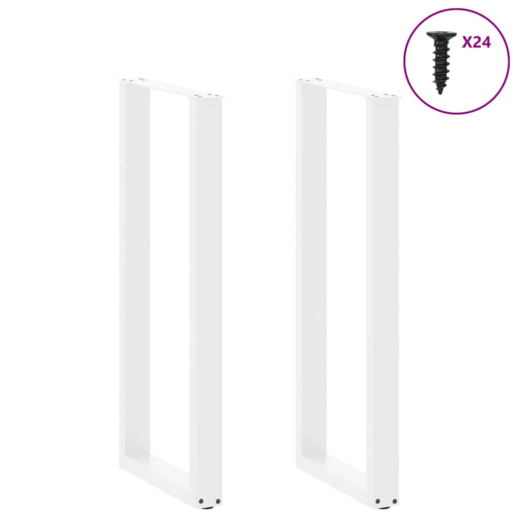 Bartafelpoten 2 st U-vormig 50x(110-111) cm staal wit is nu te koop bij PeponiXL, paradijselijk wonen!