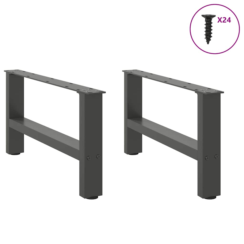 Salontafelpoten 2 st 60x(30-31) cm staal antracietkleurig is nu te koop bij PeponiXL, paradijselijk wonen!