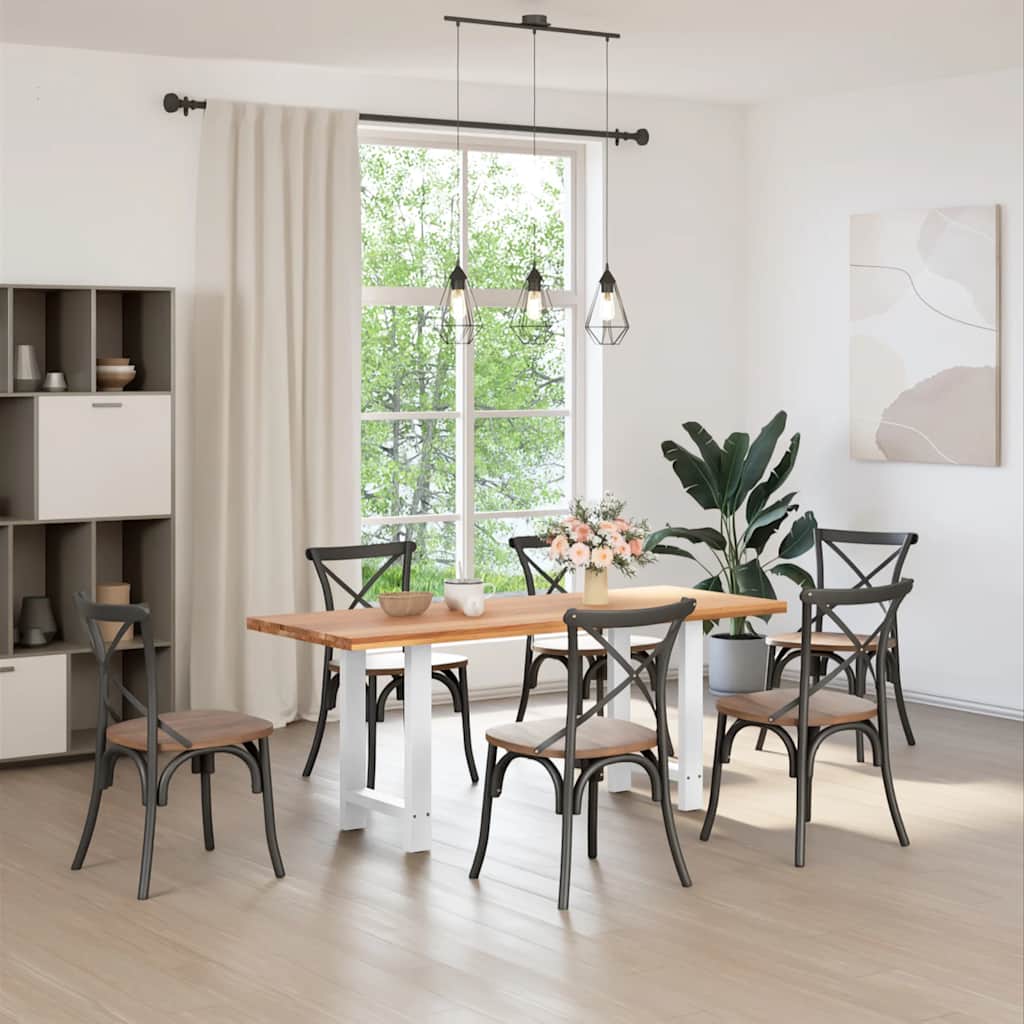 Eettafelpoten 2 st 50x(72-73) cm staal wit is nu te koop bij PeponiXL, paradijselijk wonen!