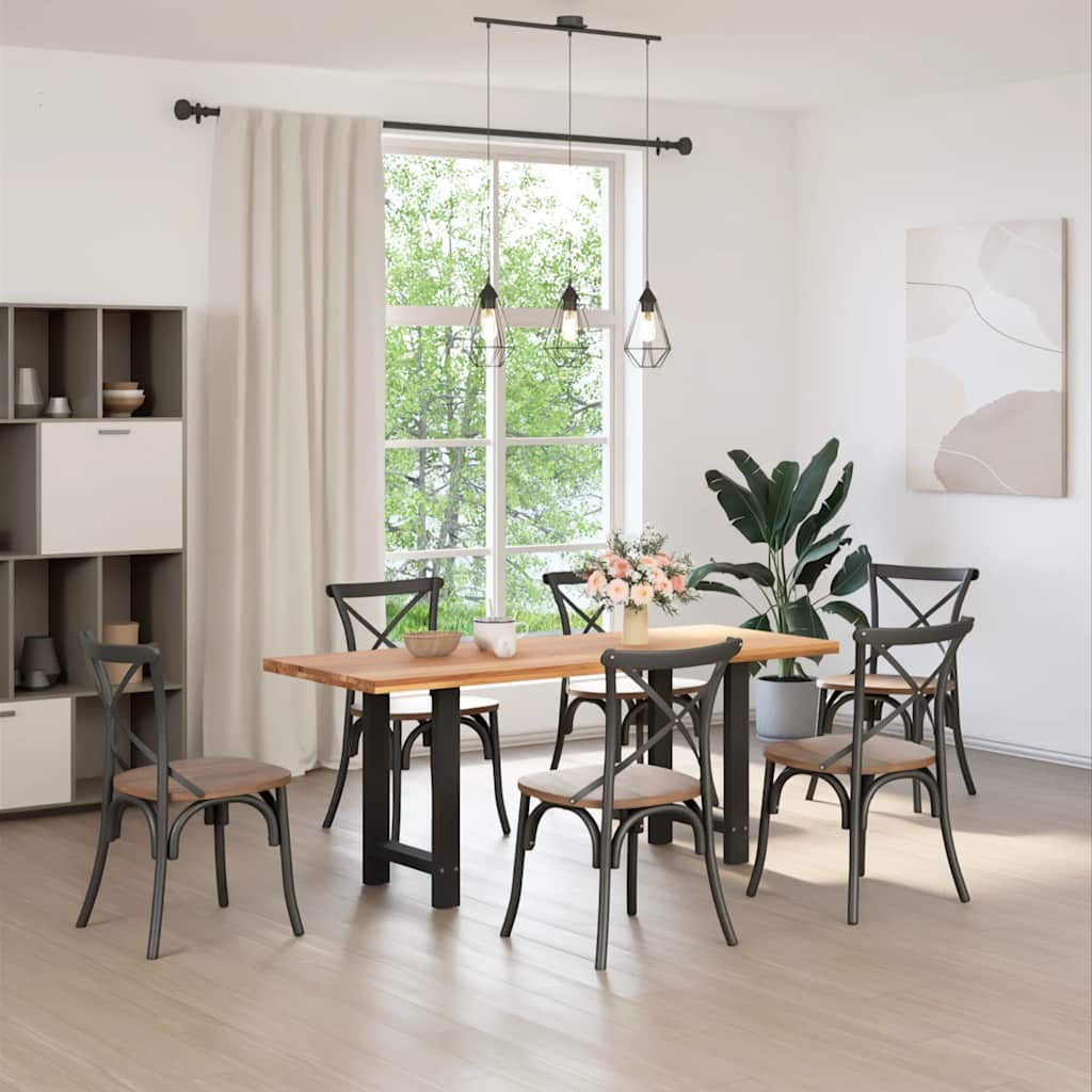 Eettafelpoten 2 st 60x(72-73) cm staal zwart is nu te koop bij PeponiXL, paradijselijk wonen!