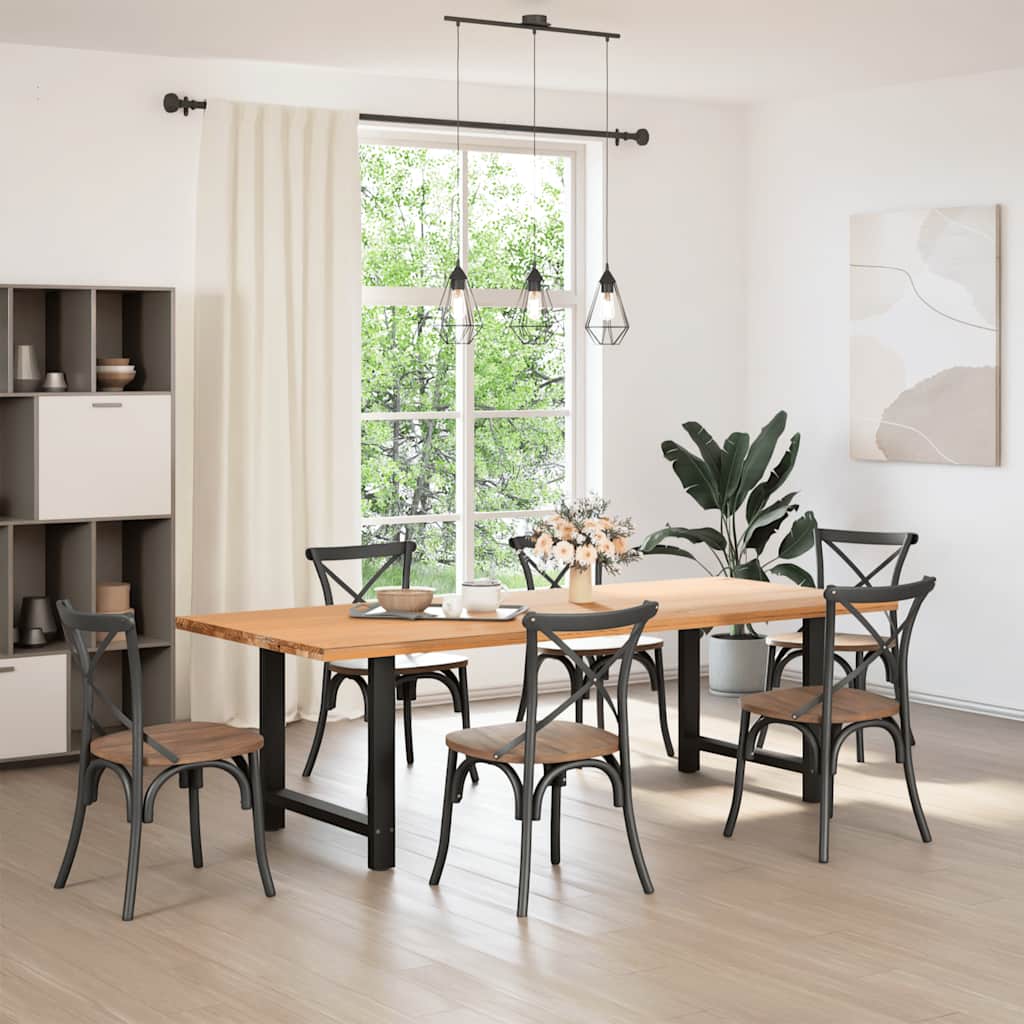 Eettafelpoten 2 st 70x(72-73) cm staal zwart is nu te koop bij PeponiXL, paradijselijk wonen!