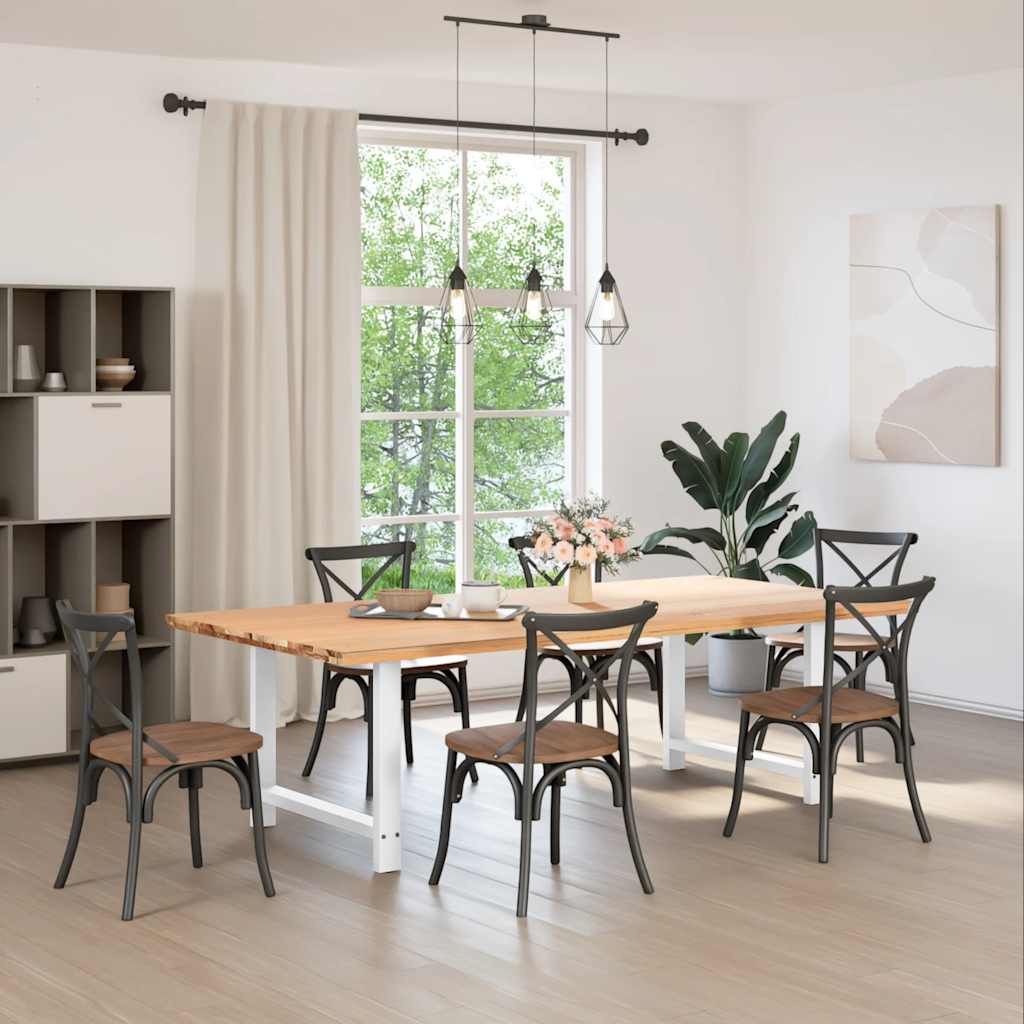 Eettafelpoten 2 st 90x(72-73) cm staal wit is nu te koop bij PeponiXL, paradijselijk wonen!