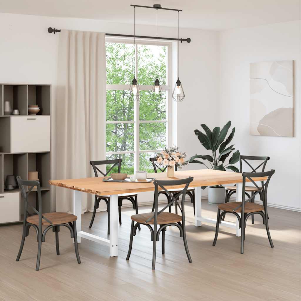 Eettafelpoten 2 st 100x(72-73) cm staal wit is nu te koop bij PeponiXL, paradijselijk wonen!