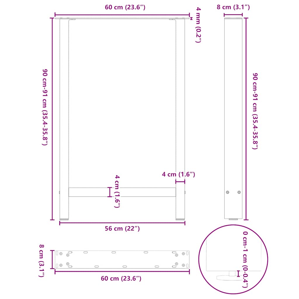 Bartafelpoten 2 st 60x(90-91) cm staal naturel is nu te koop bij PeponiXL, paradijselijk wonen!