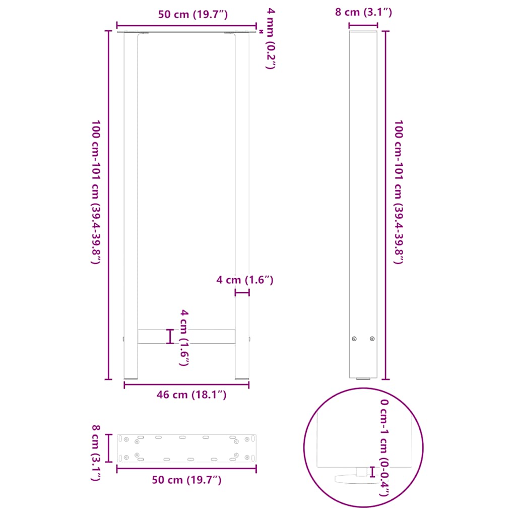 Bartafelpoten 2 st 50x(100-101) cm staal antraciet is nu te koop bij PeponiXL, paradijselijk wonen!
