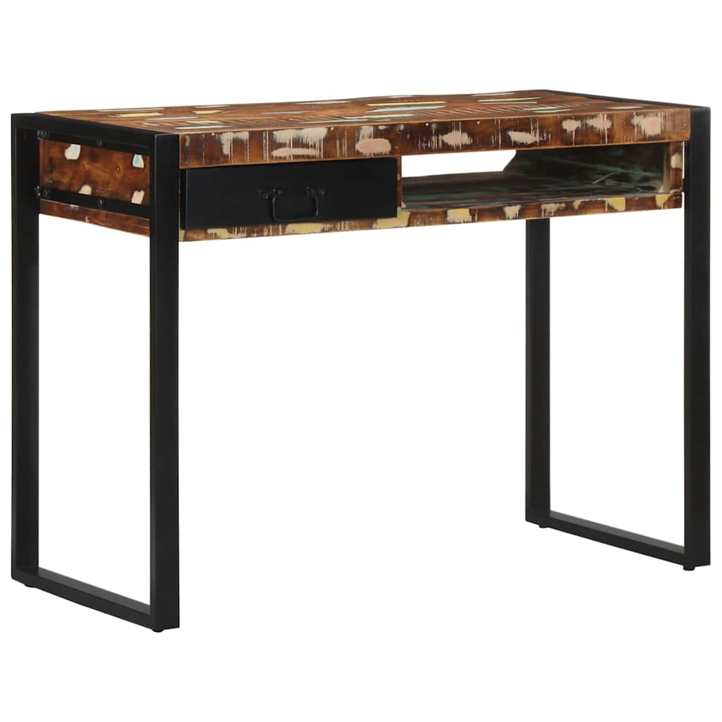 Bureau 100x50x75 cm massief gerecycled hout meerkleurig is nu te koop bij PeponiXL, paradijselijk wonen!