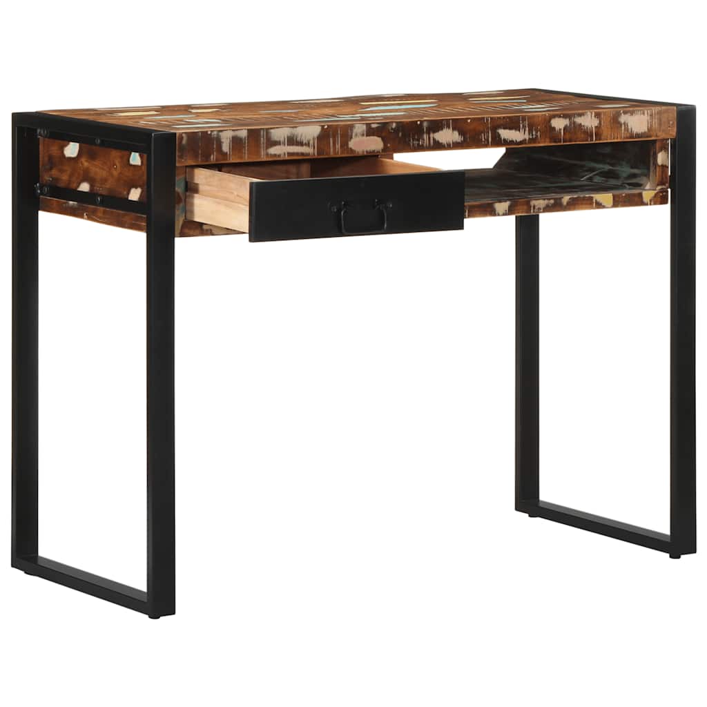 Bureau 100x50x75 cm massief gerecycled hout meerkleurig is nu te koop bij PeponiXL, paradijselijk wonen!