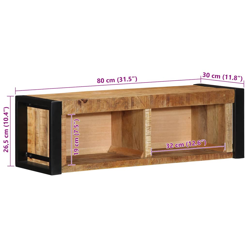 Tv-meubel 80x30x25 cm massief ruw mangohout is nu te koop bij PeponiXL, paradijselijk wonen!