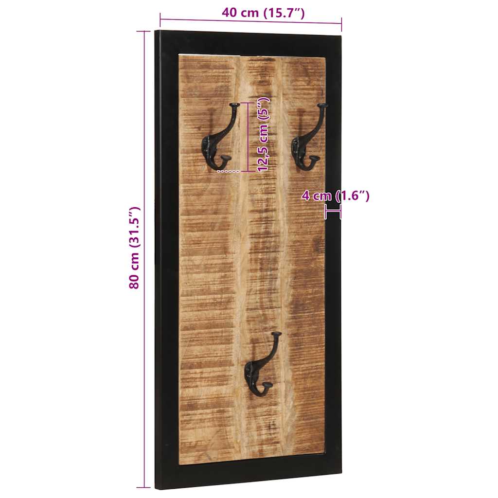 Kapstok 40x2x80 cm massief ruw mangohout is nu te koop bij PeponiXL, paradijselijk wonen!