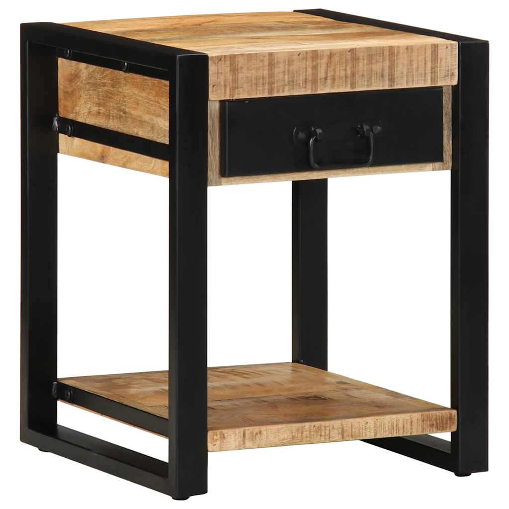 Bijzettafel 40x40x50 cm massief ruw mangohout is nu te koop bij PeponiXL, paradijselijk wonen!