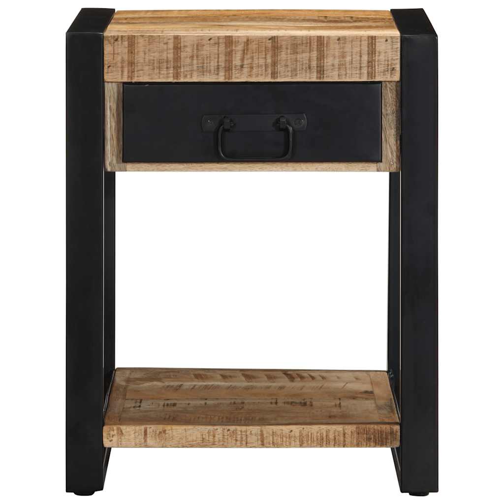 Bijzettafel 40x40x50 cm massief ruw mangohout is nu te koop bij PeponiXL, paradijselijk wonen!