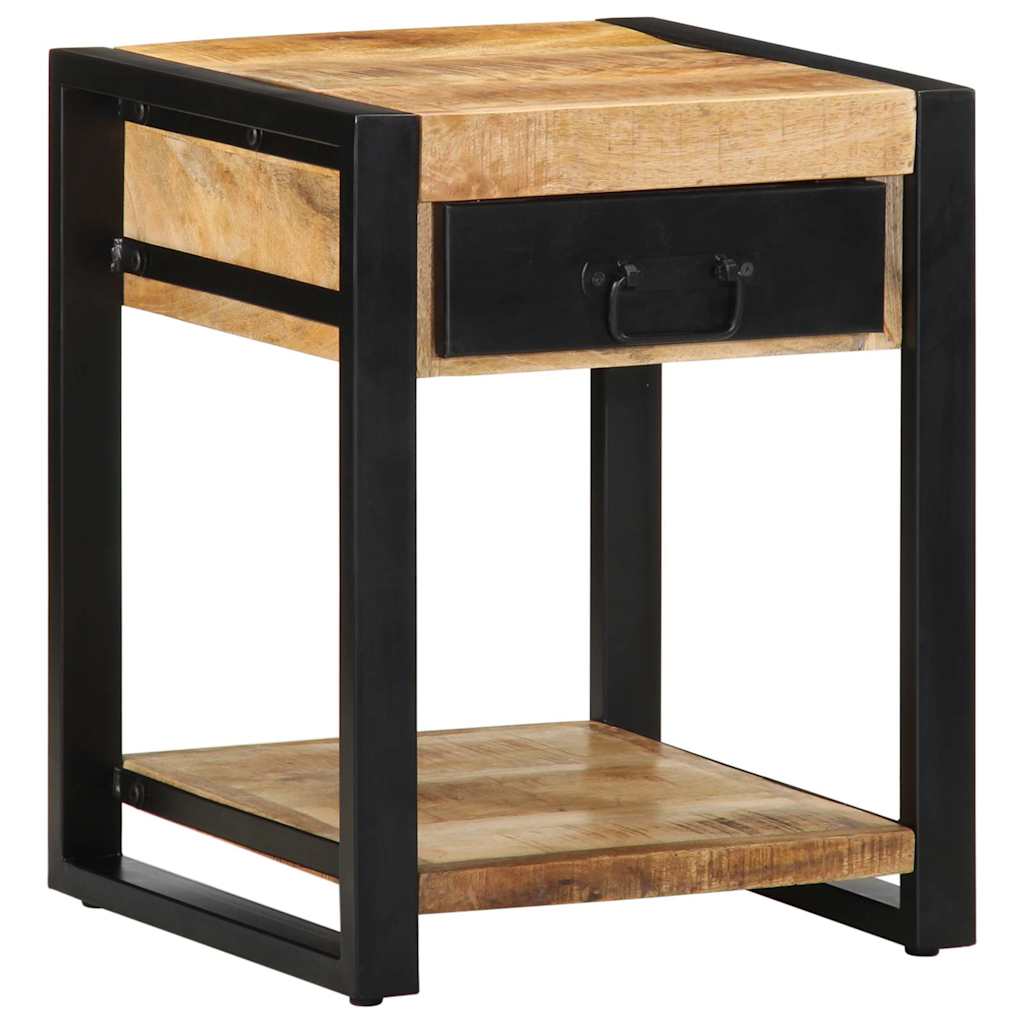 Bijzettafel 40x40x50 cm massief ruw mangohout is nu te koop bij PeponiXL, paradijselijk wonen!
