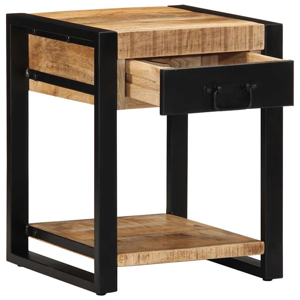 Bijzettafel 40x40x50 cm massief ruw mangohout is nu te koop bij PeponiXL, paradijselijk wonen!