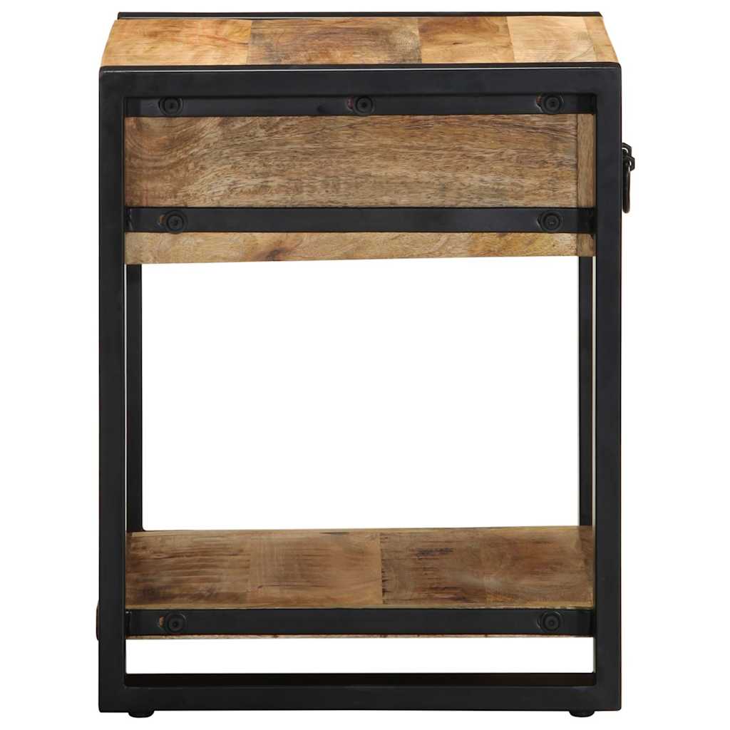 Bijzettafel 40x40x50 cm massief ruw mangohout is nu te koop bij PeponiXL, paradijselijk wonen!