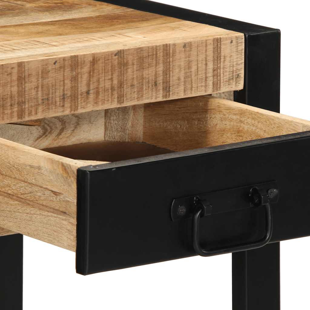Bijzettafel 40x40x50 cm massief ruw mangohout is nu te koop bij PeponiXL, paradijselijk wonen!
