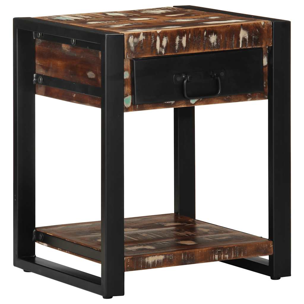 Bijzettafel 40x40x50 cm massief gerecycled hout meerkleurig is nu te koop bij PeponiXL, paradijselijk wonen!