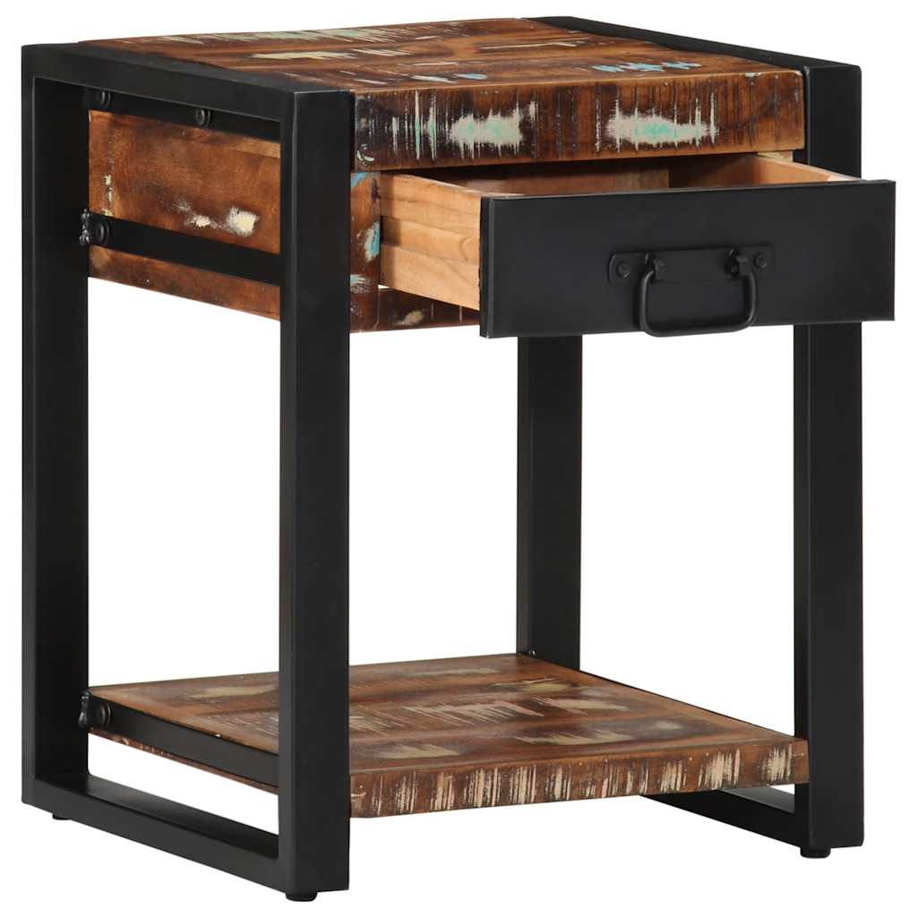 Bijzettafel 40x40x50 cm massief gerecycled hout meerkleurig is nu te koop bij PeponiXL, paradijselijk wonen!