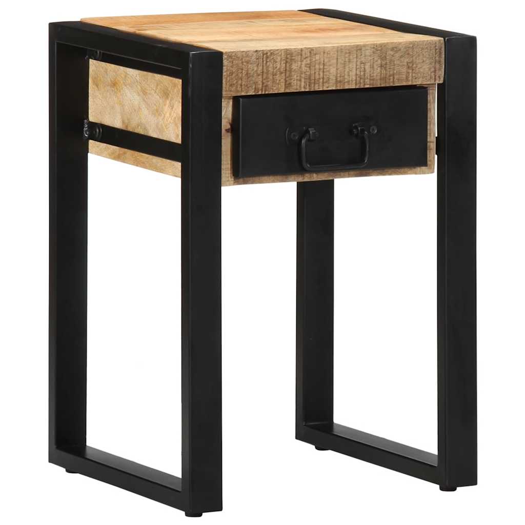 Bijzettafel 35x35x50 cm massief ruw mangohout is nu te koop bij PeponiXL, paradijselijk wonen!