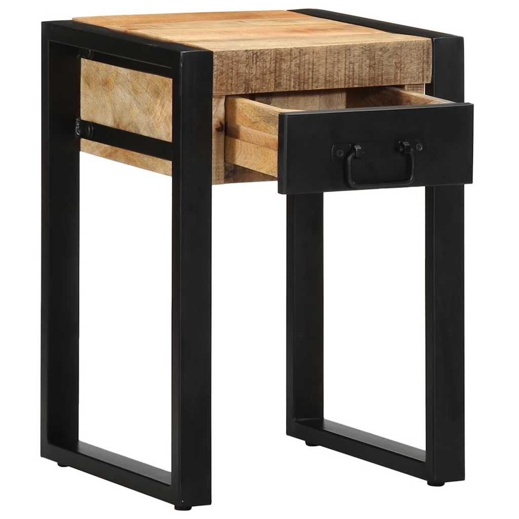 Bijzettafel 35x35x50 cm massief ruw mangohout is nu te koop bij PeponiXL, paradijselijk wonen!